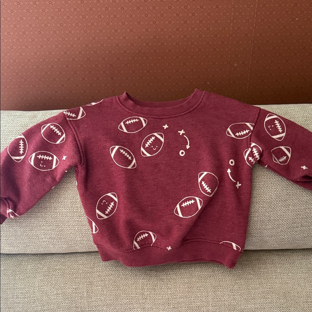 Cat & Jack Burgundy Football Print Sweatshirt